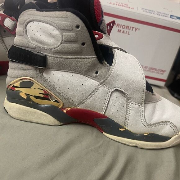 305368-101 Air Jordan 8 VIII Retro 2002 Bugs Bunny 5Y Womens 6.5 or 7 White Red - Picture 16 of 16